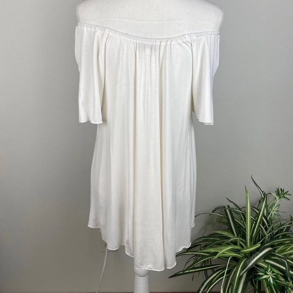 Piko 1988 Off Shoulder Bamboo Off White Tunic Short Sleeves Size M - Picture 6 of 8